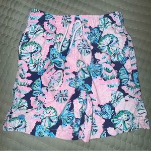 Lilly Pulitzer Boys' kids swim Trunk in Pink and Blue size 4-5. VGUC